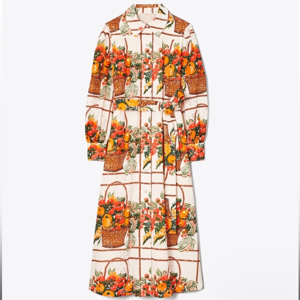 Tory Burch Broderie Anglaise Painter’s Dress in Fruit Basket